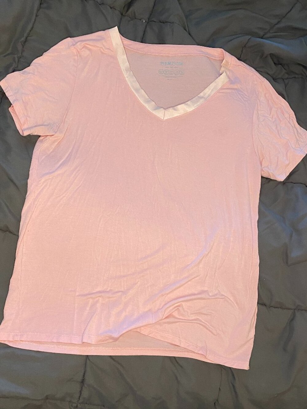 Silky pink pajama shirt